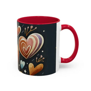 Colorful Hearts Pattern Mugs - 11oz Ceramic - Dipaliz