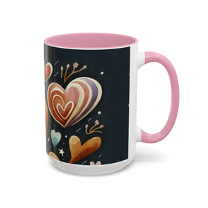 Colorful Hearts Pattern Mugs - 11oz Ceramic - Dipaliz