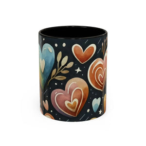 Colorful Hearts Pattern Mugs - 11oz Ceramic - Dipaliz