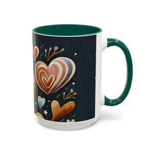 Colorful Hearts Pattern Mugs - 11oz Ceramic - Dipaliz