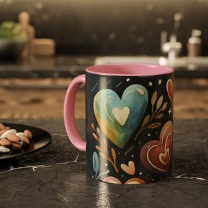Colorful Hearts Pattern Mugs - 11oz Ceramic - Dipaliz