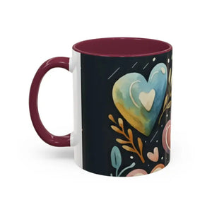 Colorful Mugs 11oz Hearts Pattern Coffee Cup - Dipaliz