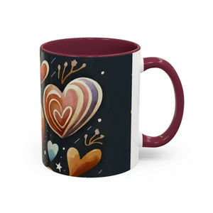 Colorful Mugs 11oz Hearts Pattern Coffee Cup - Dipaliz