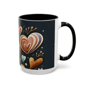 Colorful Mugs 11oz Hearts Pattern Coffee Cup - Dipaliz