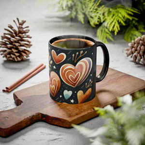 Colorful Mugs 11oz Hearts Pattern Coffee Cup - Dipaliz