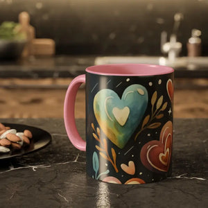 Colorful Mugs 11oz Hearts Pattern Coffee Cup - Dipaliz