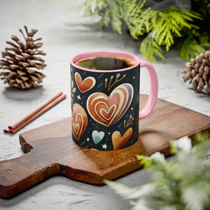 Colorful Mugs 11oz Hearts Pattern Coffee Cup - Dipaliz
