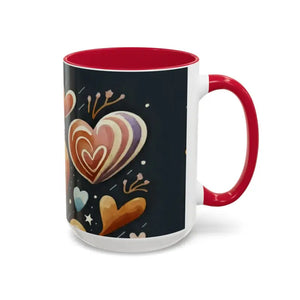 Colorful Mugs 11oz Hearts Pattern Coffee Cup - Dipaliz