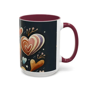 Colorful Mugs 11oz Hearts Pattern Coffee Cup - Dipaliz