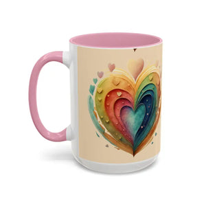 Ceramic Mugs Hearts Pattern Vibrant Joy Morning Coffee - Dipaliz