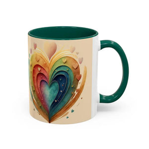 Ceramic Mugs Hearts Pattern Vibrant Joy Morning Coffee - Dipaliz