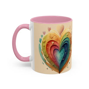 Ceramic Mugs Hearts Pattern Vibrant Joy Morning Coffee - Dipaliz