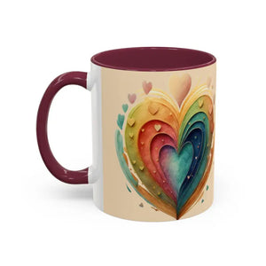 Ceramic Mugs Hearts Pattern Vibrant Joy Morning Coffee - Dipaliz