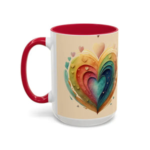 Ceramic Mugs Hearts Pattern Vibrant Joy Morning Coffee - Dipaliz
