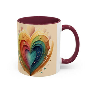Ceramic Mugs Hearts Pattern Vibrant Joy Morning Coffee - Dipaliz
