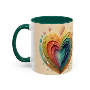 Ceramic Mugs Hearts Pattern Vibrant Joy Morning Coffee - Dipaliz