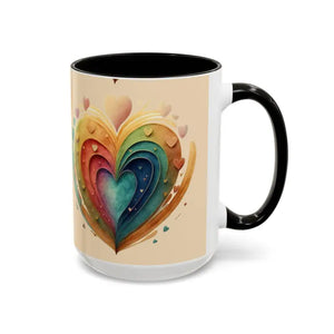 Ceramic Mugs Hearts Pattern Vibrant Joy Morning Coffee - Dipaliz