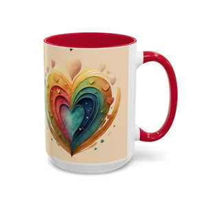 Ceramic Mugs Hearts Pattern Vibrant Joy Morning Coffee - Dipaliz
