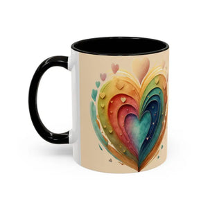 Ceramic Mugs Hearts Pattern Vibrant Joy Morning Coffee - Dipaliz