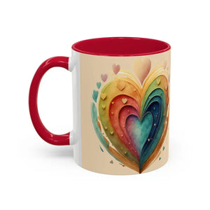 Ceramic Mugs Hearts Pattern Vibrant Joy Morning Coffee - Dipaliz