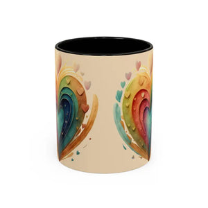 Ceramic Mugs Hearts Pattern Vibrant Joy Morning Coffee - Dipaliz