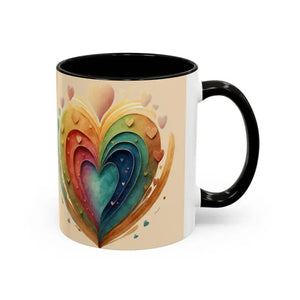 Ceramic Mugs Hearts Pattern Vibrant Joy Morning Coffee - Dipaliz