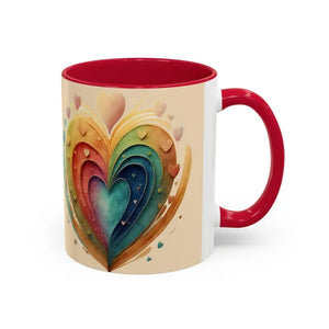 Ceramic Mugs Hearts Pattern Vibrant Joy Morning Coffee - Dipaliz