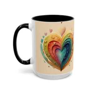 Ceramic Mugs Hearts Pattern Vibrant Joy Morning Coffee - Dipaliz
