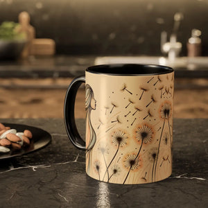 Whimsical Dreamy Dandelion Mugs - Vibrant Ceramic - Dipaliz