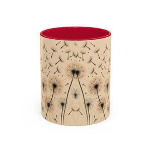 Mug - Dreamy Dandelion Mugs - Whimsical Colorful Kitchen Joy - Dipaliz 11oz / Red