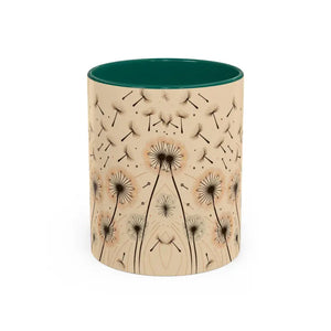 Mug - Dreamy Dandelion Mugs - Whimsical Colorful Kitchen Joy - Dipaliz 11oz / Green