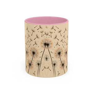 Mug - Dreamy Dandelion Mugs - Whimsical Colorful Kitchen Joy - Dipaliz 11oz / Pink