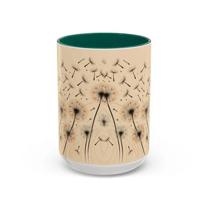 Mug - Dreamy Dandelion Mugs - Whimsical Colorful Kitchen Joy - Dipaliz 15oz / Green