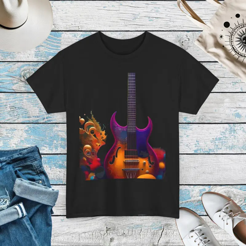 Vibrant Unisex Deluxe Tee with Musical Flair - Black / s T-shirt