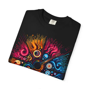 Colorful Musical Vibes Unisex Garment Dyed Shirt - Dipaliz - T-shirts