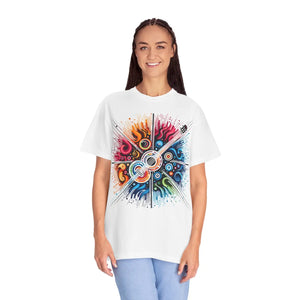 Colorful Musical Vibes Unisex Garment Dyed Shirt - Dipaliz - T-shirts