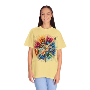 Colorful Musical Vibes Unisex Garment Dyed Shirt - Dipaliz - T-shirts