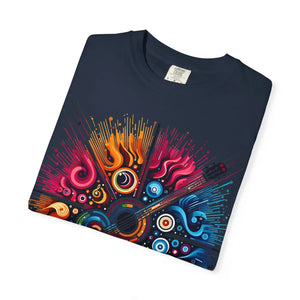 Colorful Musical Vibes Unisex Garment Dyed Shirt - Dipaliz - T-shirts