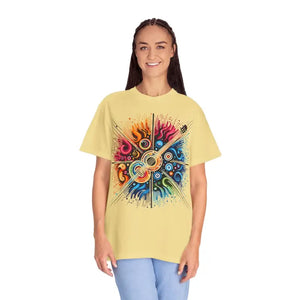 Colorful Musical Vibes Unisex Garment-dyed T-shirt - Dipaliz - T-shirts