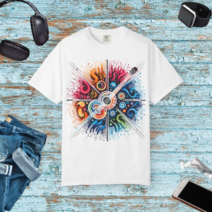 Colorful Musical Vibes Unisex Garment Dyed Shirt - Dipaliz - T-shirts