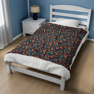 Colorful Paisley Velveteen Plush Blanket - Dipaliz - Blankets