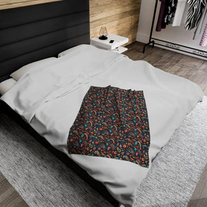Colorful Paisley Velveteen Plush Blanket - Dipaliz - Blankets