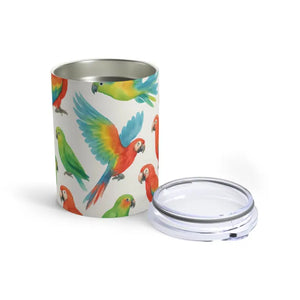 Colorful Parakeets Tumbler - Tropical Fun Home Decor - Dipaliz - 10oz - Tumblers