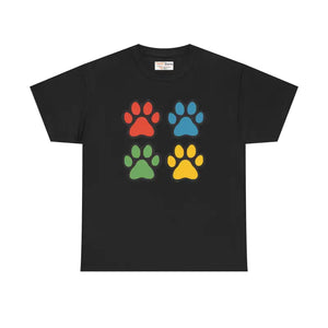 Colorful Paw Print Unisex Heavy Cotton Tee - Dipaliz - T-shirts