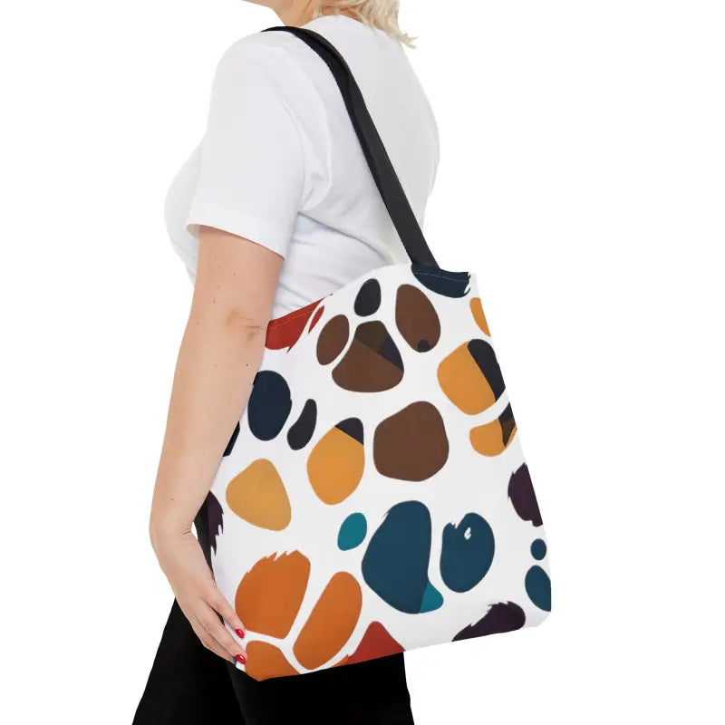 Colorful Paw Prints Tote: your Perfect Adventure Companion! - Medium Bags