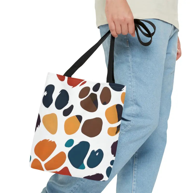 Colorful Paw Prints Tote: your Perfect Adventure Companion! - Small Bags