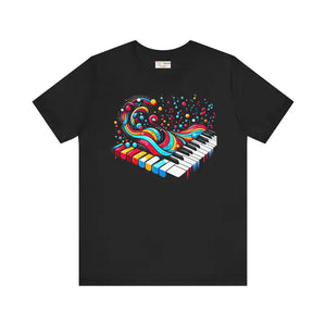 T-shirt - Colorful Piano Waves Dynamic Sleeve Tee - Dipaliz