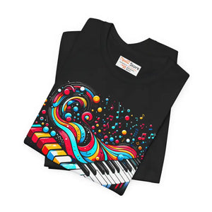 T-shirt - Colorful Piano Waves Dynamic Sleeve Tee - Dipaliz