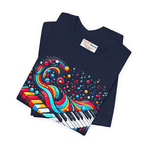 T-shirt - Colorful Piano Waves Dynamic Sleeve Tee - Dipaliz