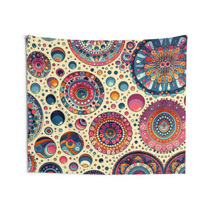 Polka Dots Tapestry - Bold Vivid Design for Home Decor - Dipaliz - 80’’ × 68’’